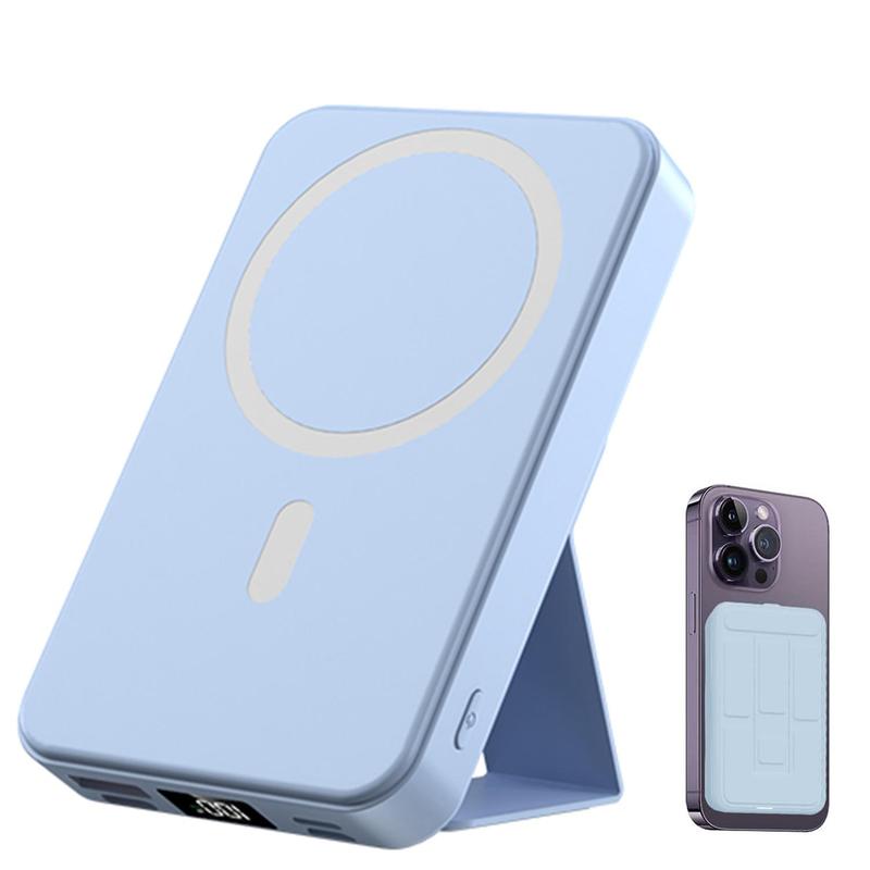 Magnetic Wireless Fast Charging Power Bank, 10000mAh Portable Charger with LED Display, Magnetic Power Bank for iPhone 15/14/13/12/Pro/Mini/Pro Max, Power Bank with Phone Holder, Stocking Fillers Gift