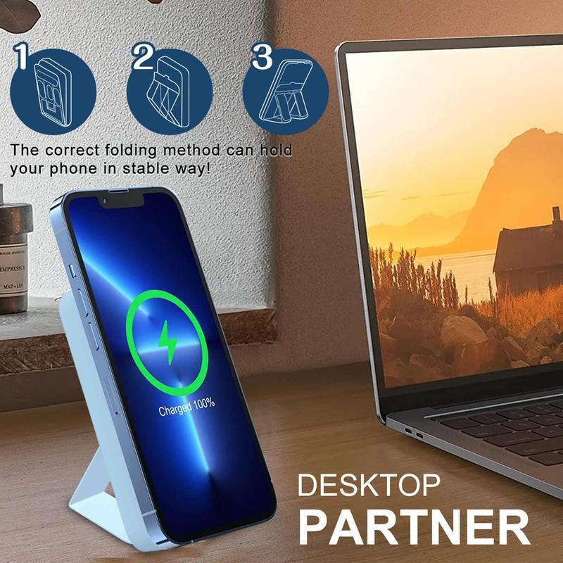 Magnetic Wireless Fast Charging Power Bank, 10000mAh Portable Charger with LED Display, Magnetic Power Bank for iPhone 15/14/13/12/Pro/Mini/Pro Max, Power Bank with Phone Holder, Stocking Fillers Gift