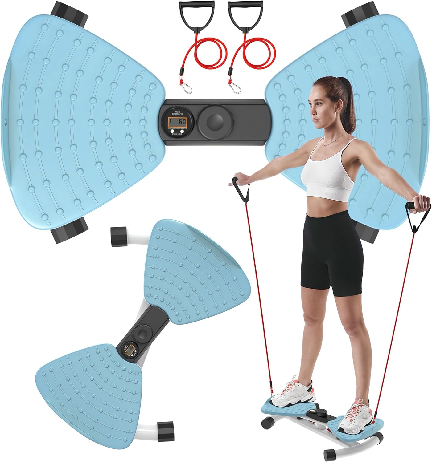 Adjustable Waist Twister Machine – 330 lbs Capacity Ab Twist Board with Digital Display for Home Workouts