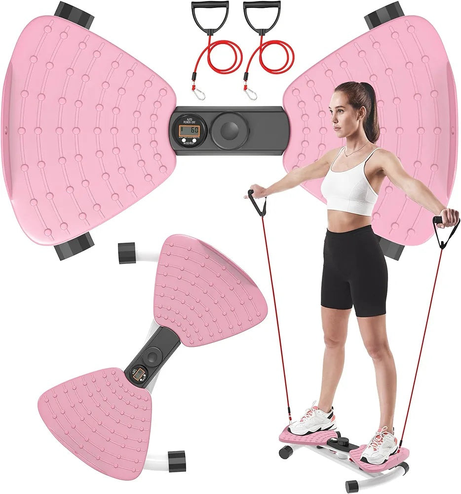 Adjustable Waist Twister Machine – 330 lbs Capacity Ab Twist Board with Digital Display for Home Workouts